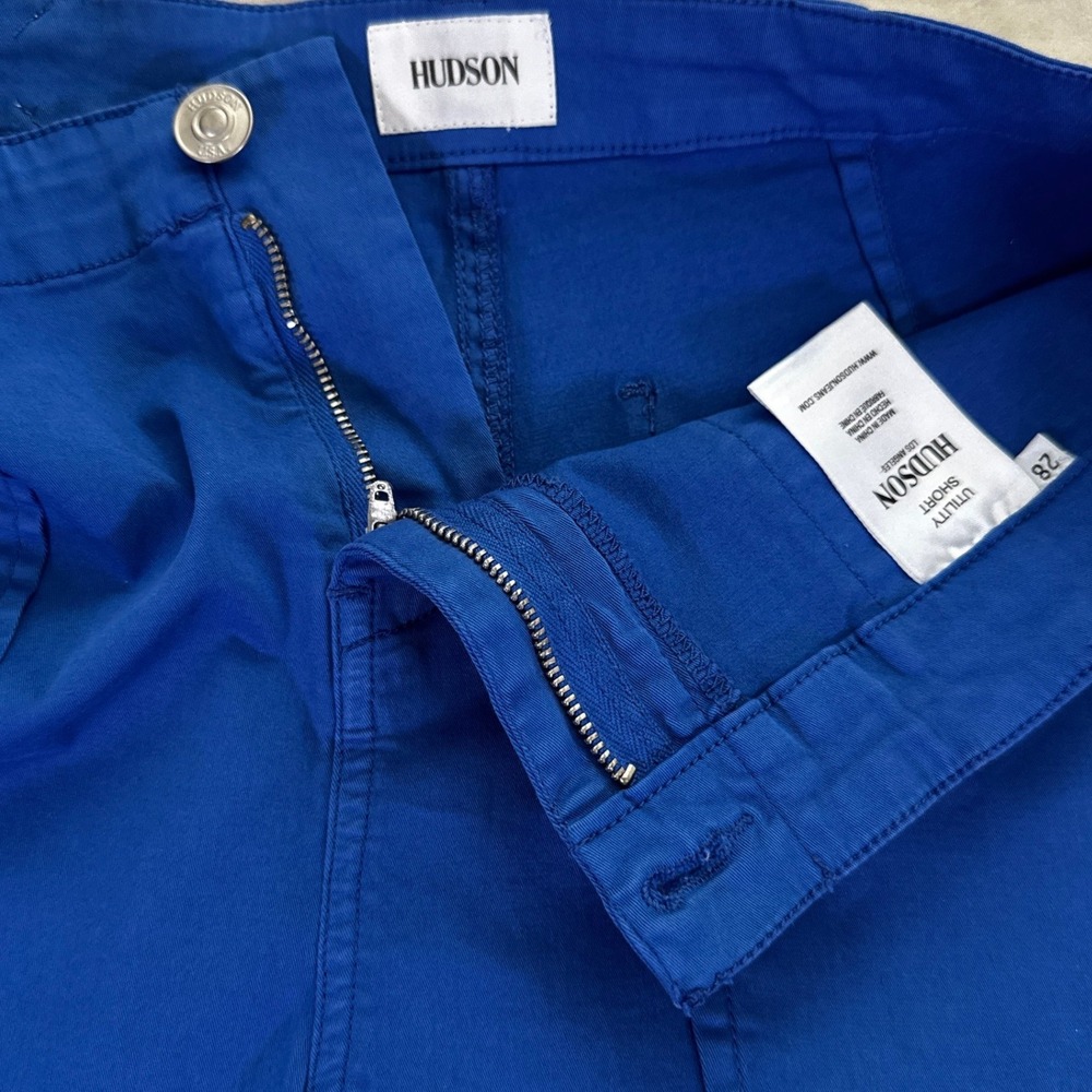 HUDSON Utility Short Royal Blue High Rise Cotton Twill Size 28 - Picture 4 of 5
